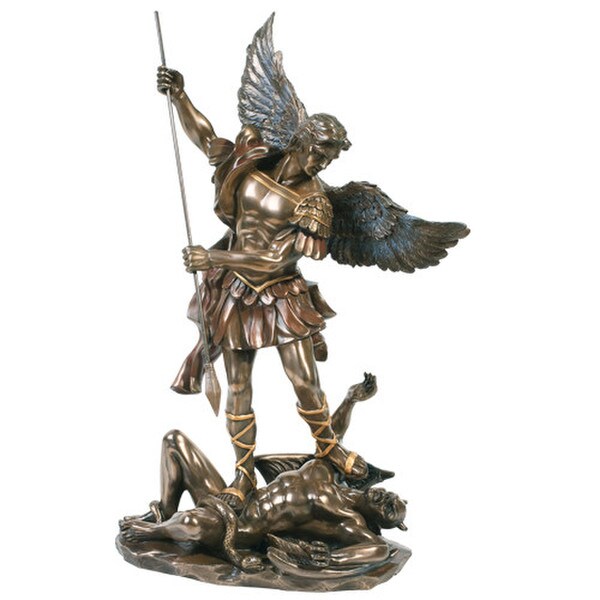 Saint Michael Figurine Deafeating Devill Classical Satan Statue Sculptures